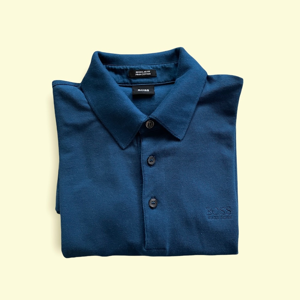 HUGO BOSS Regular Fit Pima Cotton Long sleeve Polo NEW